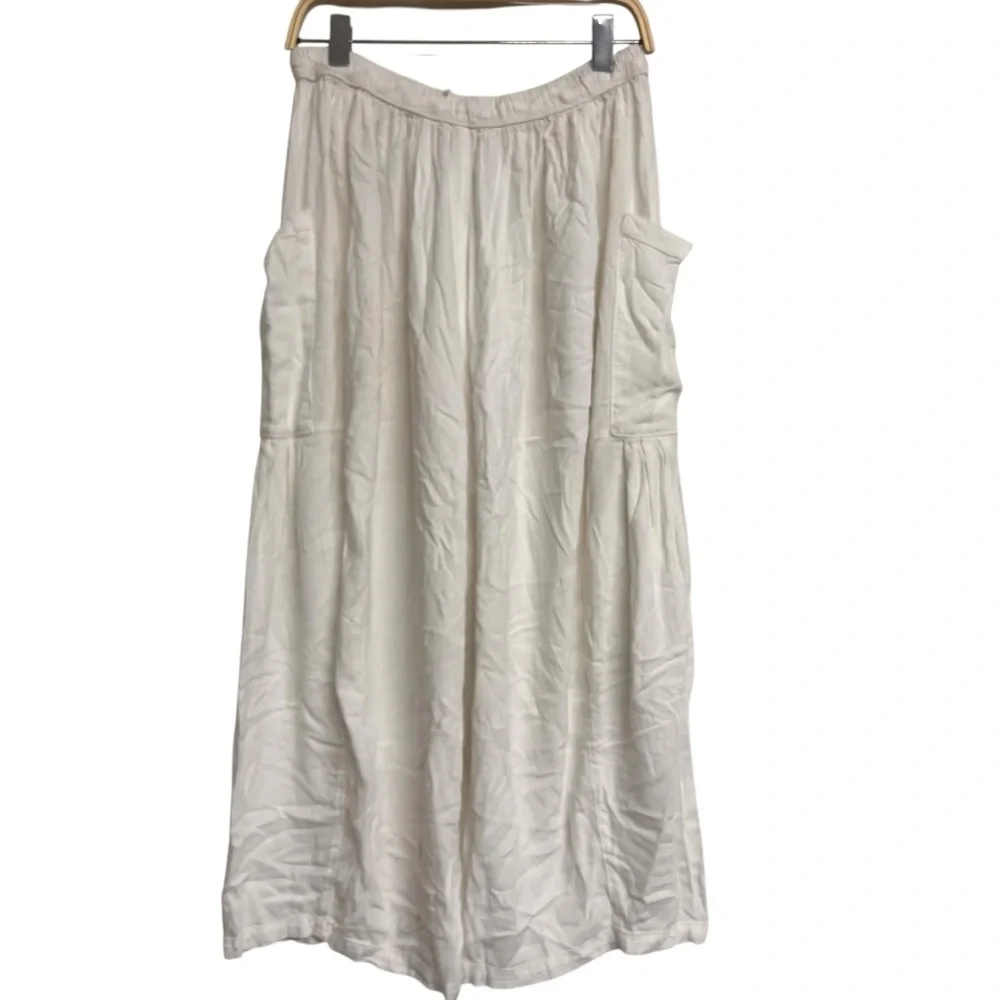 Free People Quinn White Linen Blend Harem Pants Womens Size Large - Picture 5 of 8